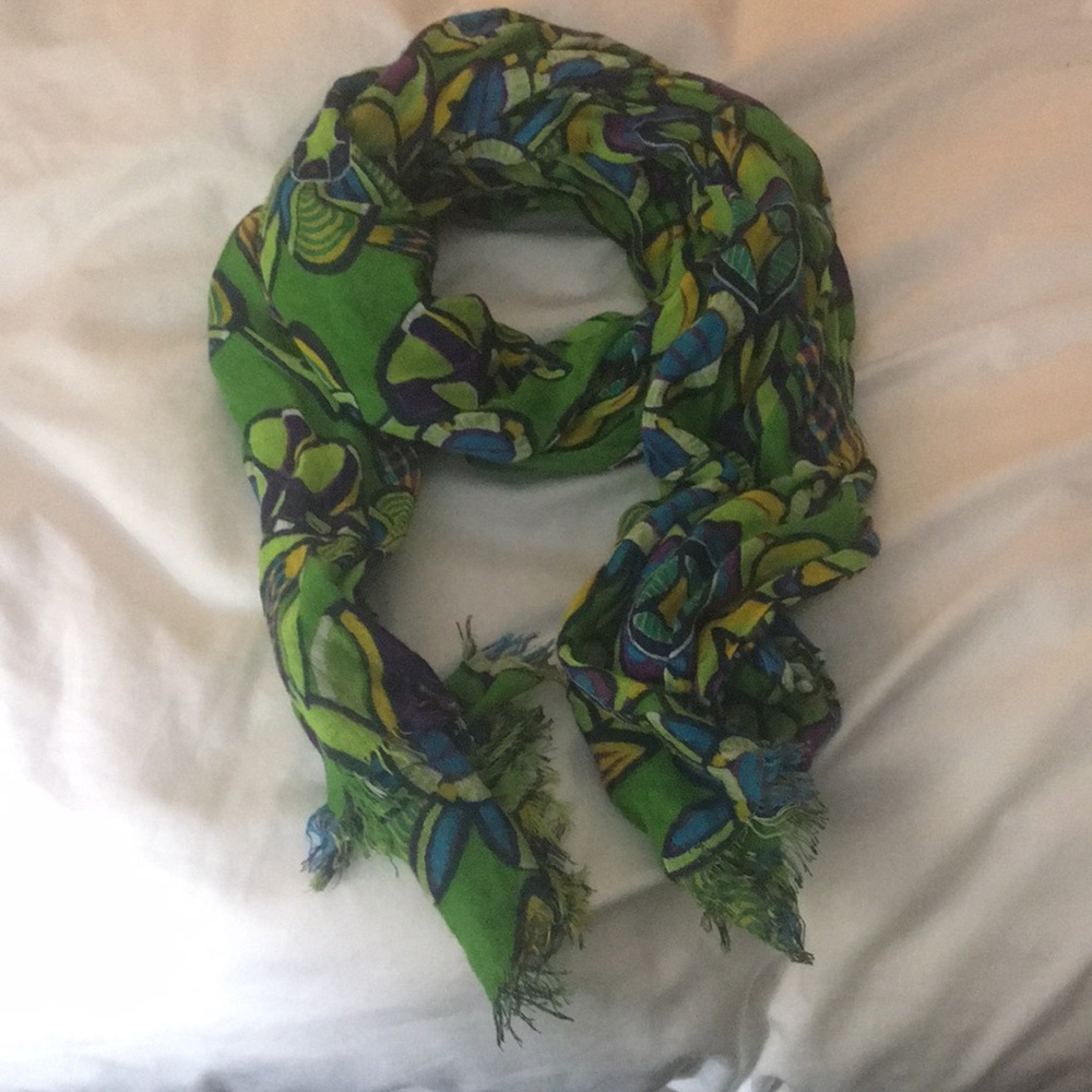 Green J.Crew Springtime Scarf